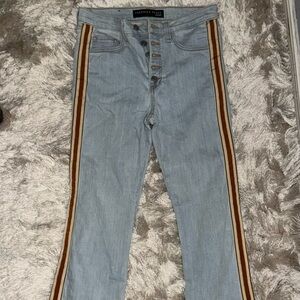 Veronica Beard Light Blue Jeans with Striped Detail